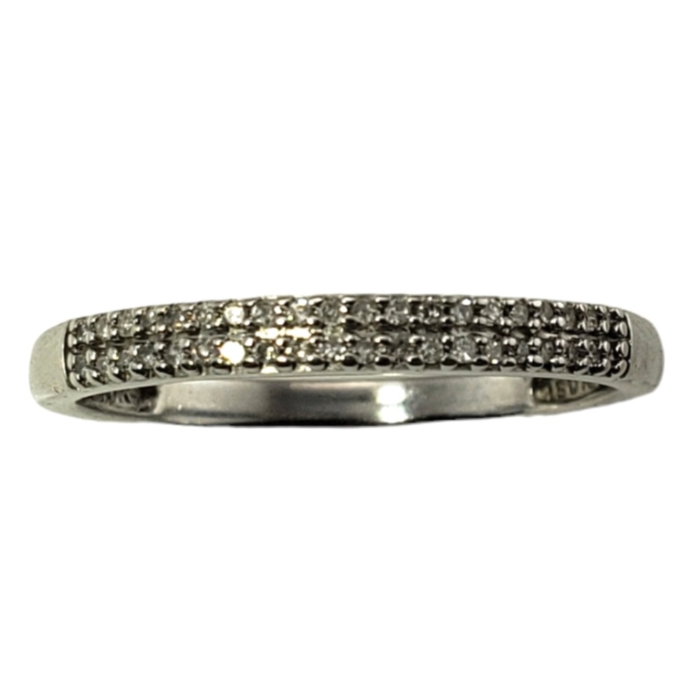 Vintage 10 Karat White Gold and Diamond Band Ring Size 7.25 #13256